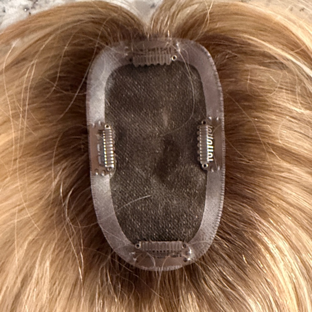 Blonde Layered Womens remy human hair topper - Natural Light Blonde - Picture 6 of 7